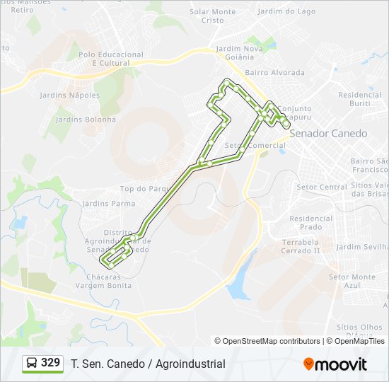 Mapa da linha 329 de ônibus