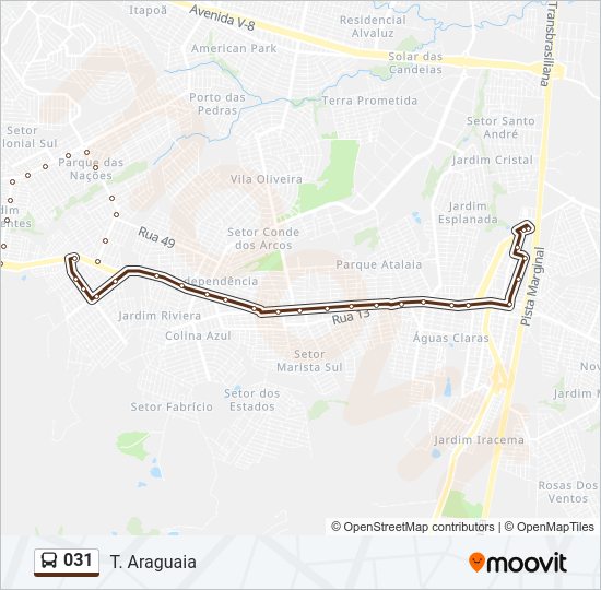 031 bus Line Map