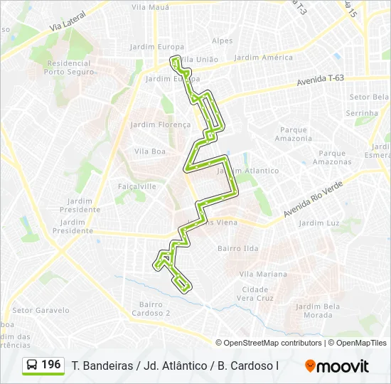 196 Bus Line Map
