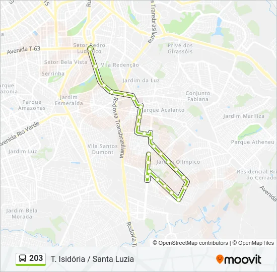203 Bus Line Map