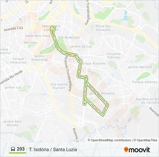 203 Bus Line Map