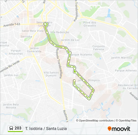 203 Bus Line Map