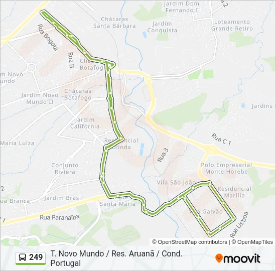249 Bus Line Map