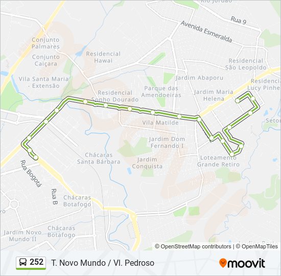 252 bus Line Map