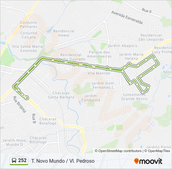 252 bus Line Map