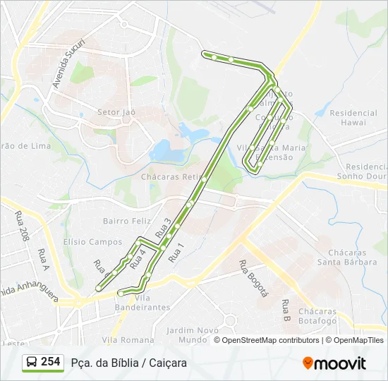 254 Bus Line Map