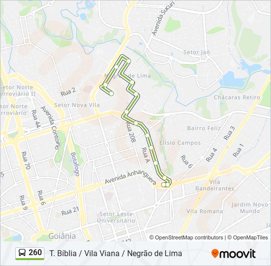 Mapa de 260 de autobús