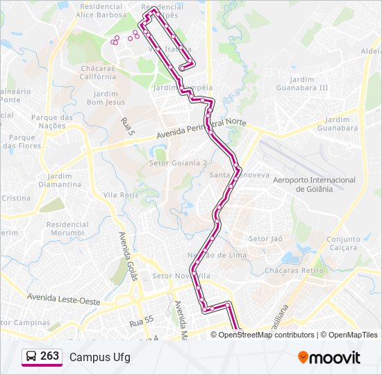 Mapa de 263 de autobús