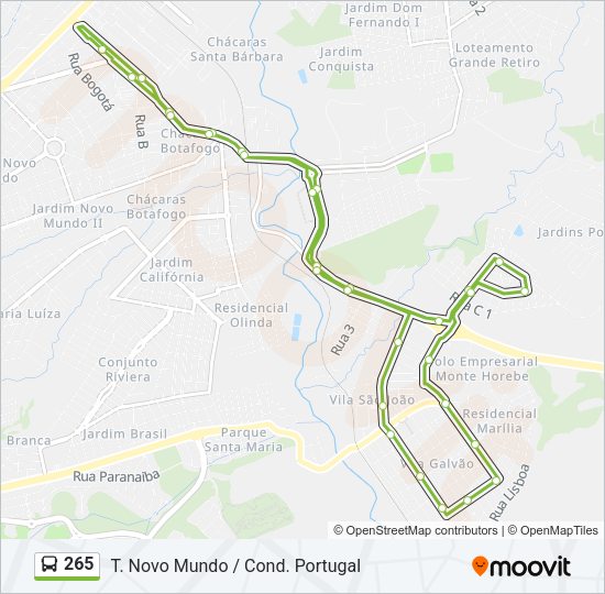 265 Bus Line Map