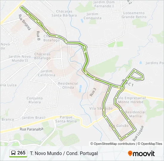 265 Bus Line Map