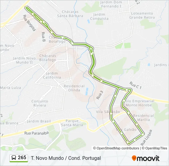 265 Bus Line Map