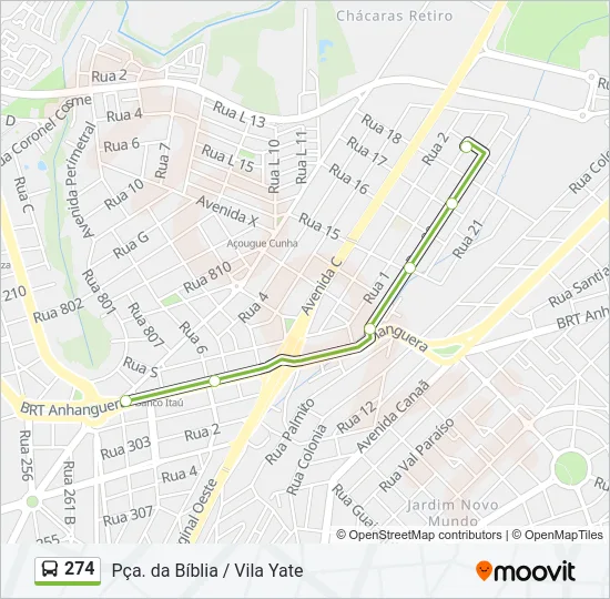 274 Bus Line Map