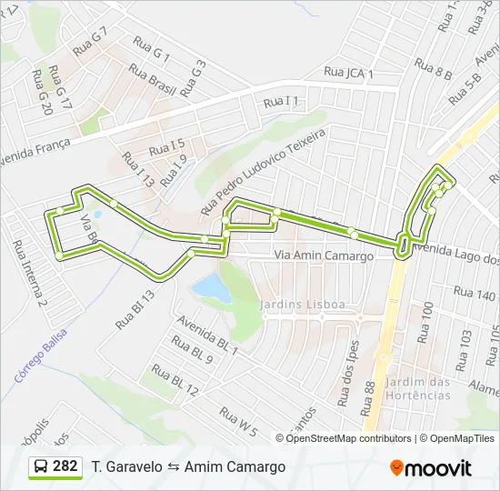 282 Bus Line Map