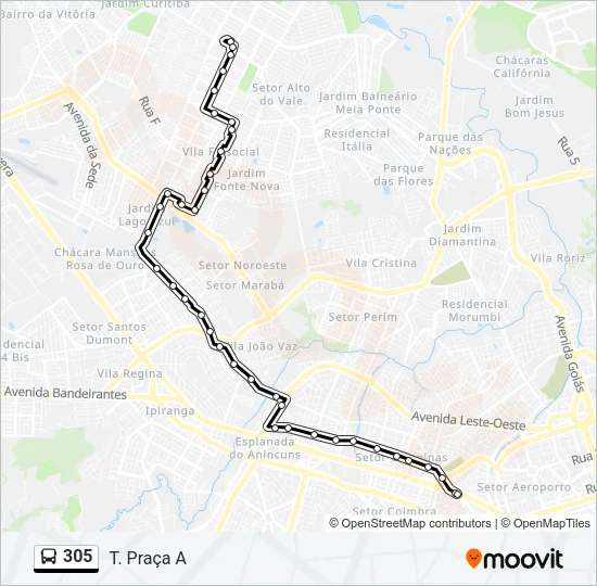 305 Bus Line Map