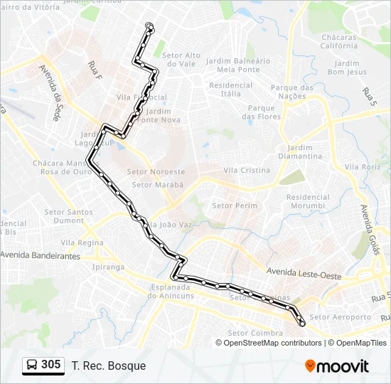 305 Bus Line Map