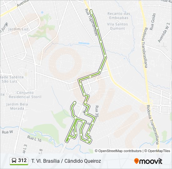 Mapa de 312 de autobús