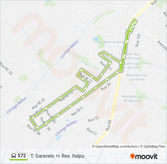 572 Bus Line Map