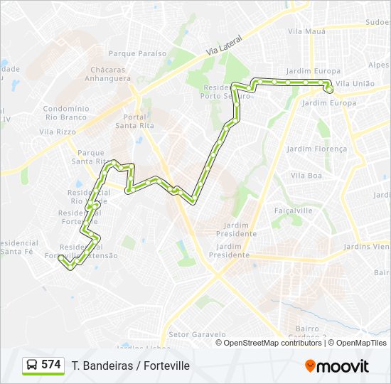 574 bus Line Map