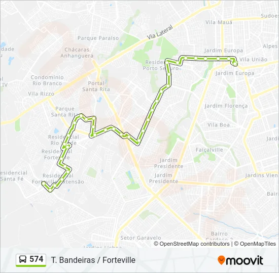 574 Bus Line Map