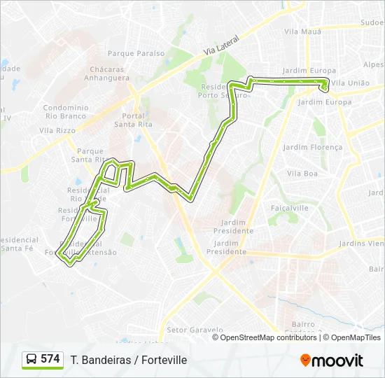 574 Bus Line Map