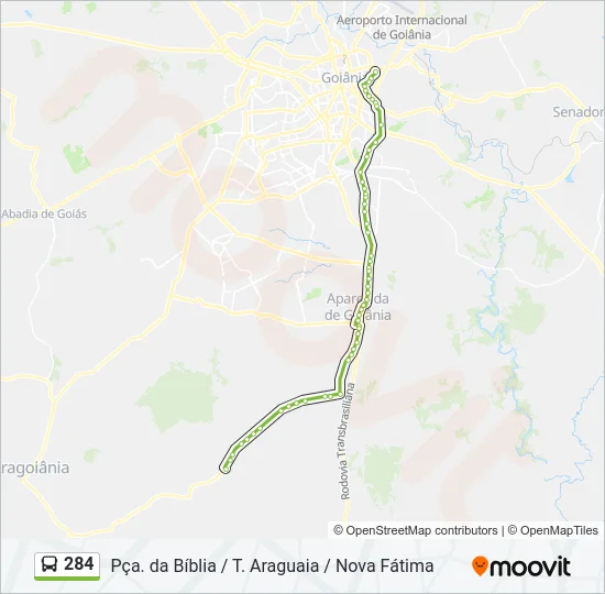 284 Bus Line Map