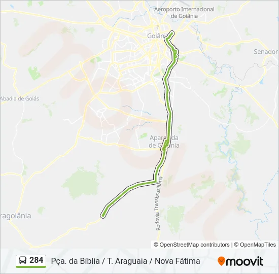284 Bus Line Map