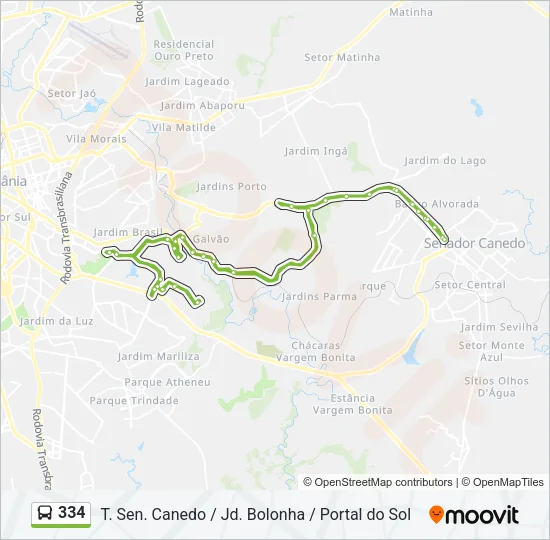 334 Bus Line Map