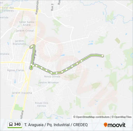 340 Bus Line Map