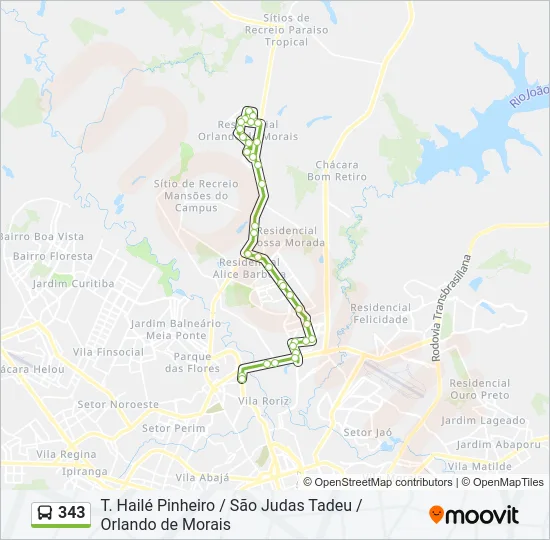 343 Bus Line Map
