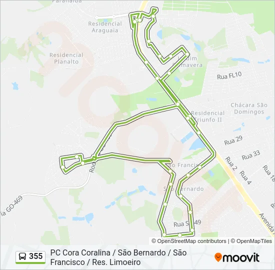 355 Bus Line Map