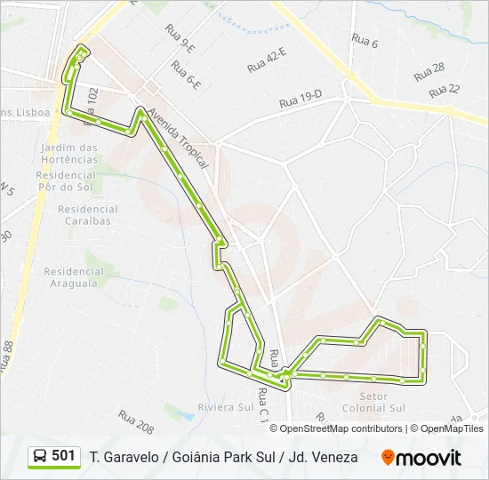 501 Bus Line Map