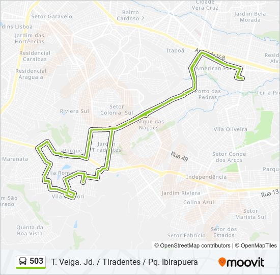 503 bus Line Map