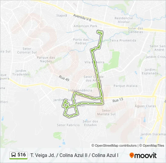 516 Bus Line Map