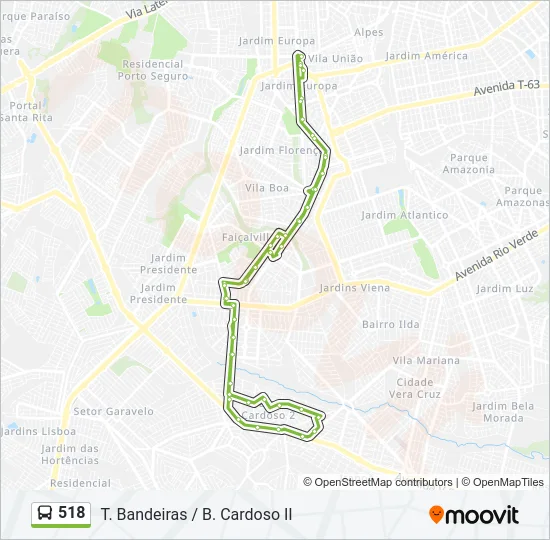 518 Bus Line Map
