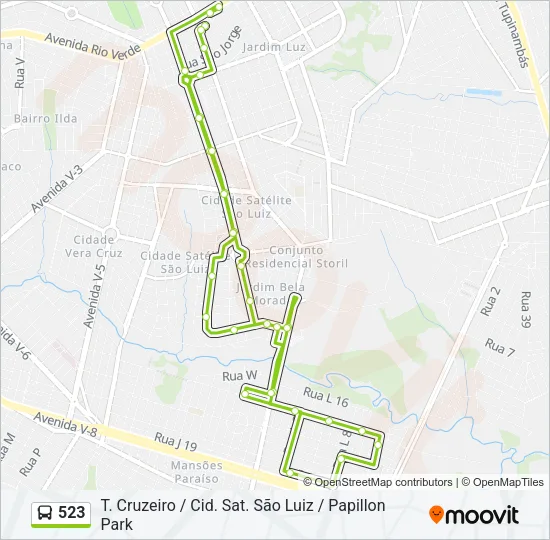 523 Bus Line Map