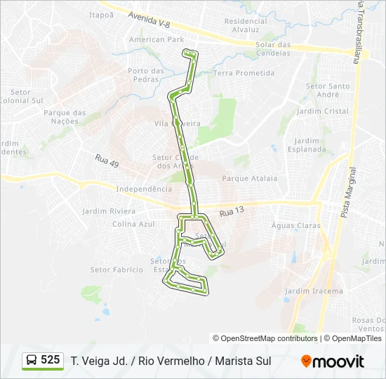 525 Bus Line Map