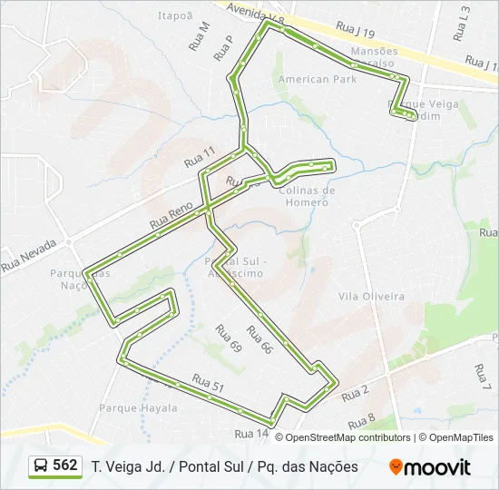 562 Bus Line Map