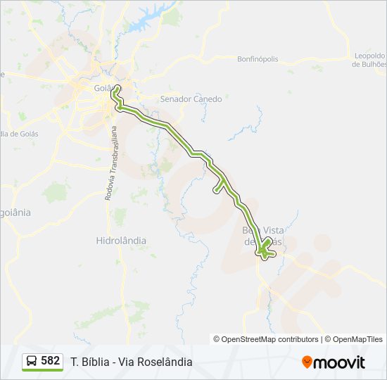 Mapa de 582 de autobús