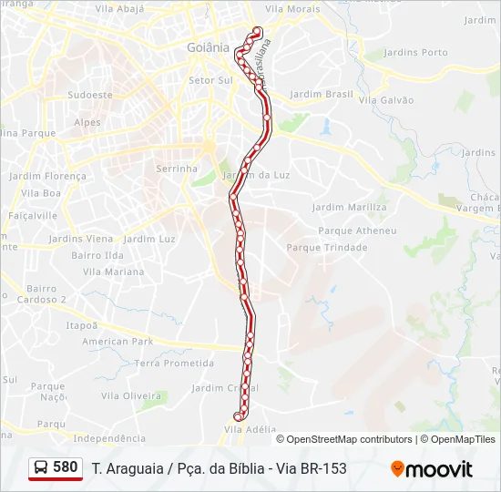 580 Bus Line Map