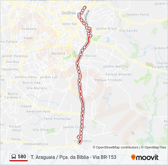 580 Bus Line Map