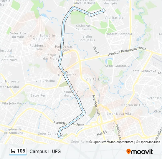105 Bus Line Map