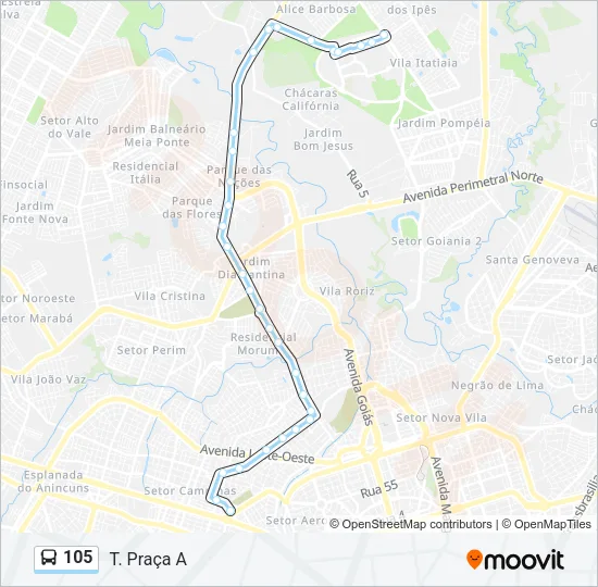 105 Bus Line Map