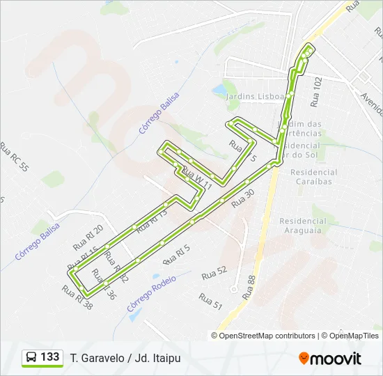 133 Bus Line Map