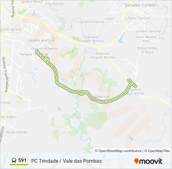 Mapa de 591 de autobús