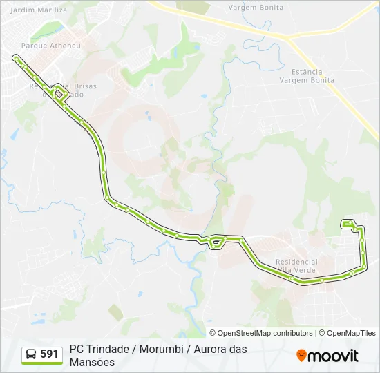 591 Bus Line Map