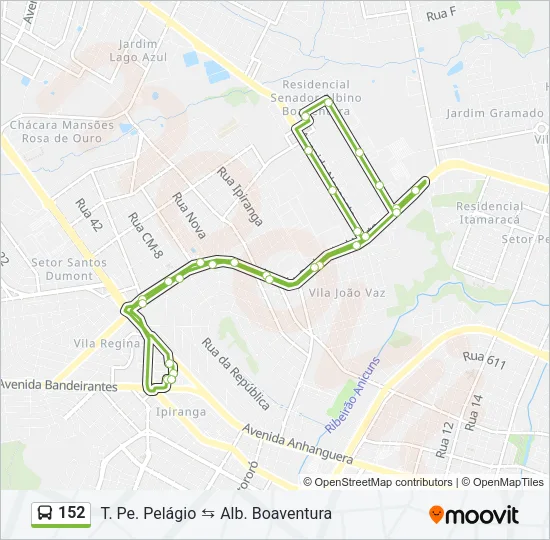 152 Bus Line Map
