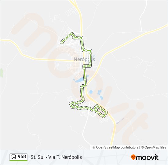 Mapa da linha 958 de ônibus