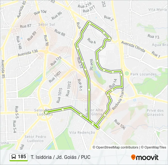 185 Bus Line Map