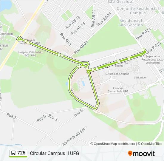 725 Bus Line Map