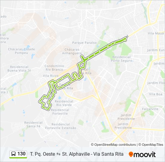 Mapa de 130 de autobús